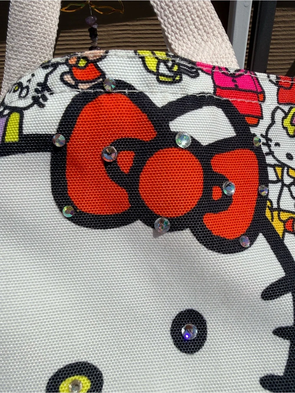 Hello Kitty Colorful Character Canvas Tote - White, Red, Pink, Yellow, Blue